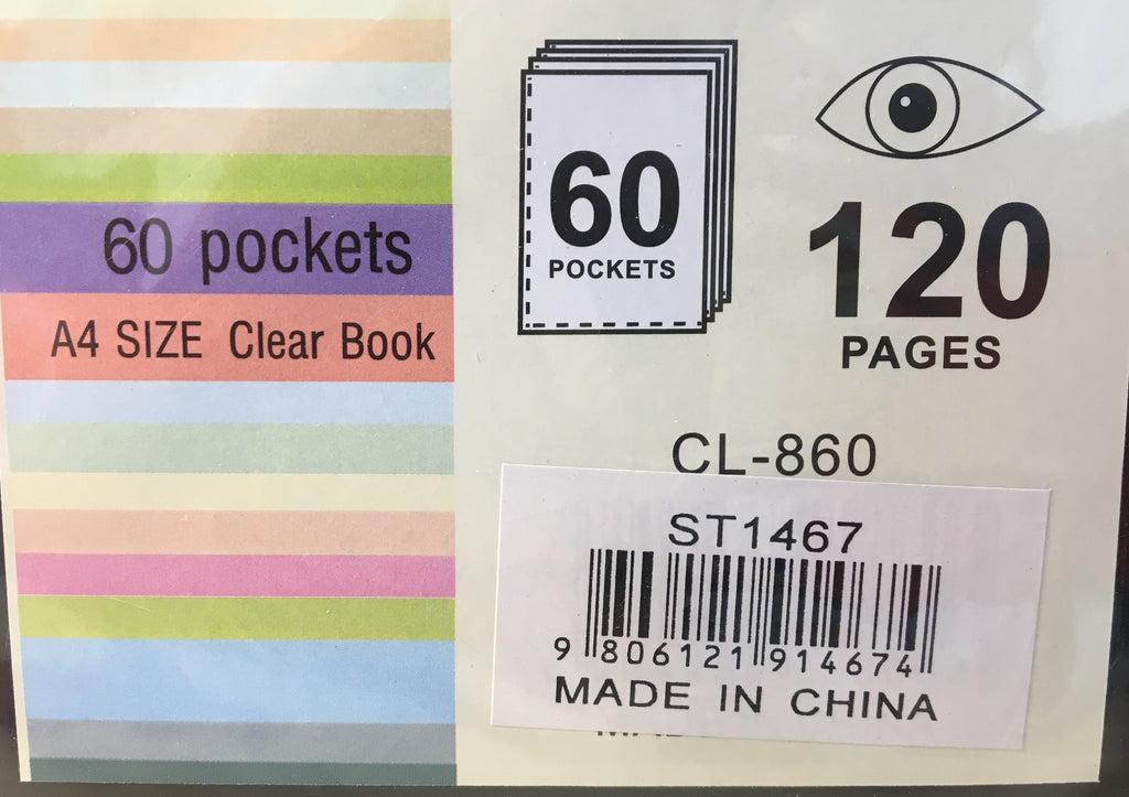 A4 Clear Book Display Folder – 60 Pockets / 120 Pages Presentation File