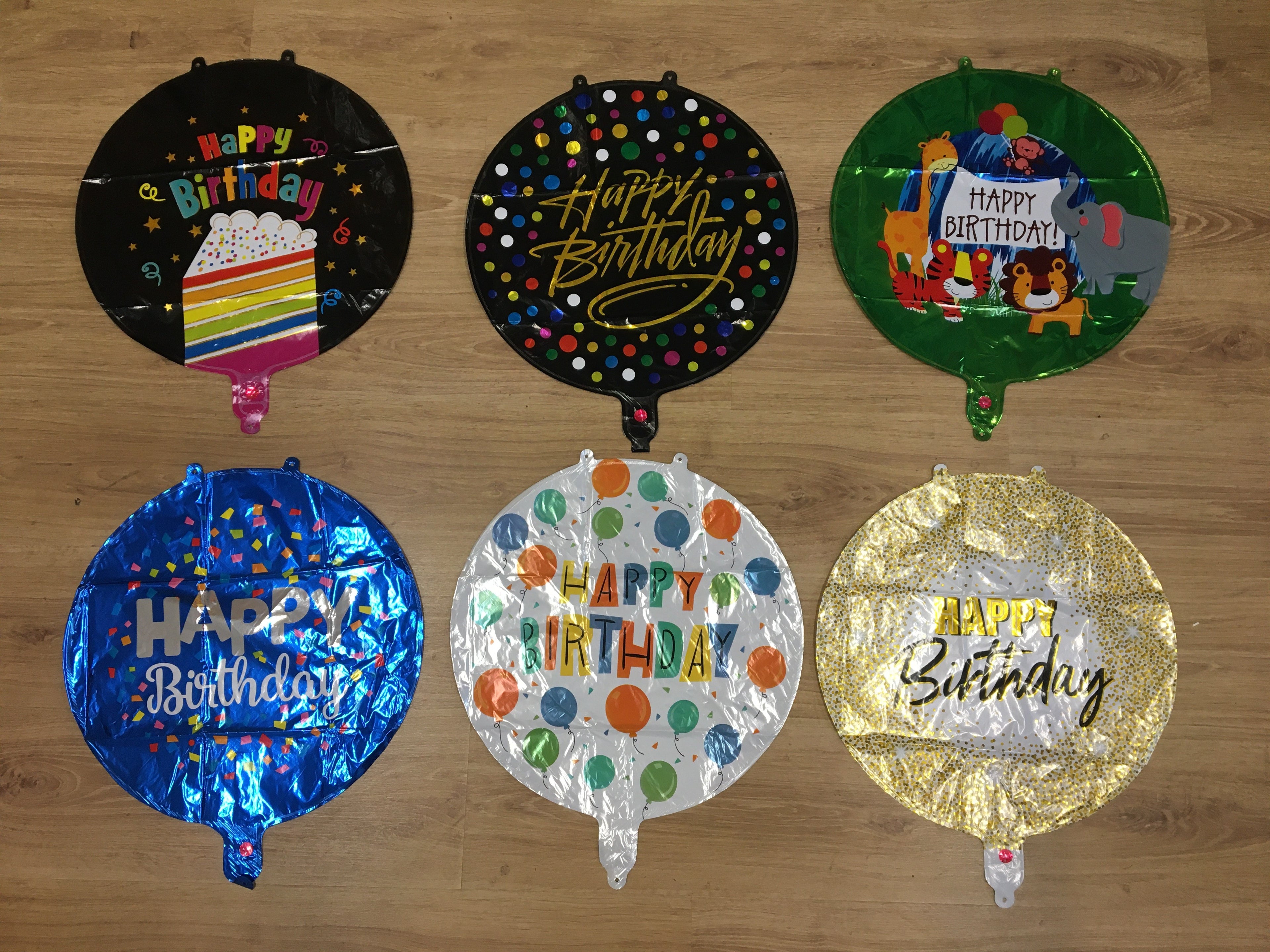 Balloons Happy Birthday, Anniversary Foil Round