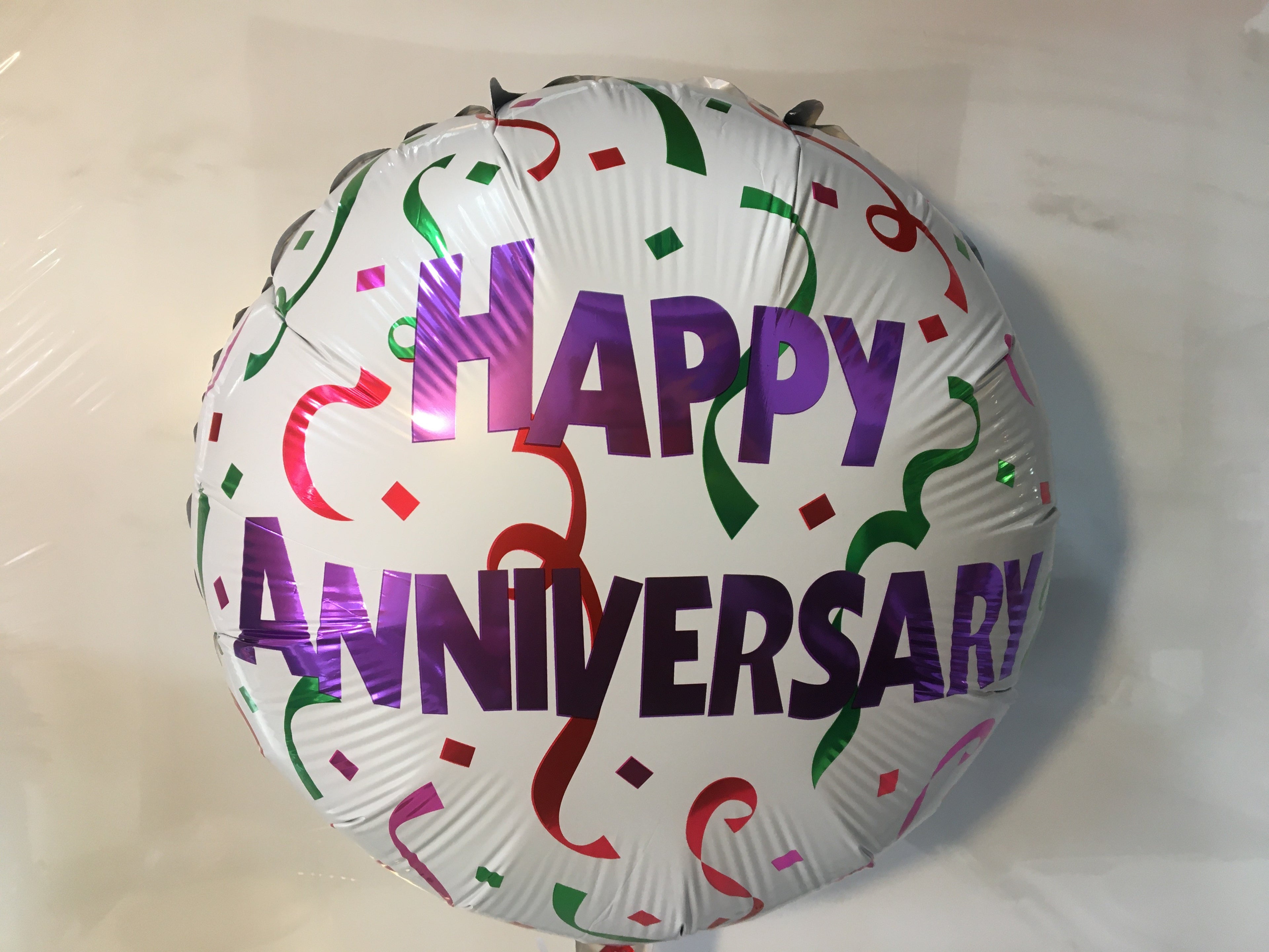 Balloons Happy Birthday, Anniversary Foil Round