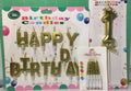 Luxury Happy Birthday Gold Candle Set