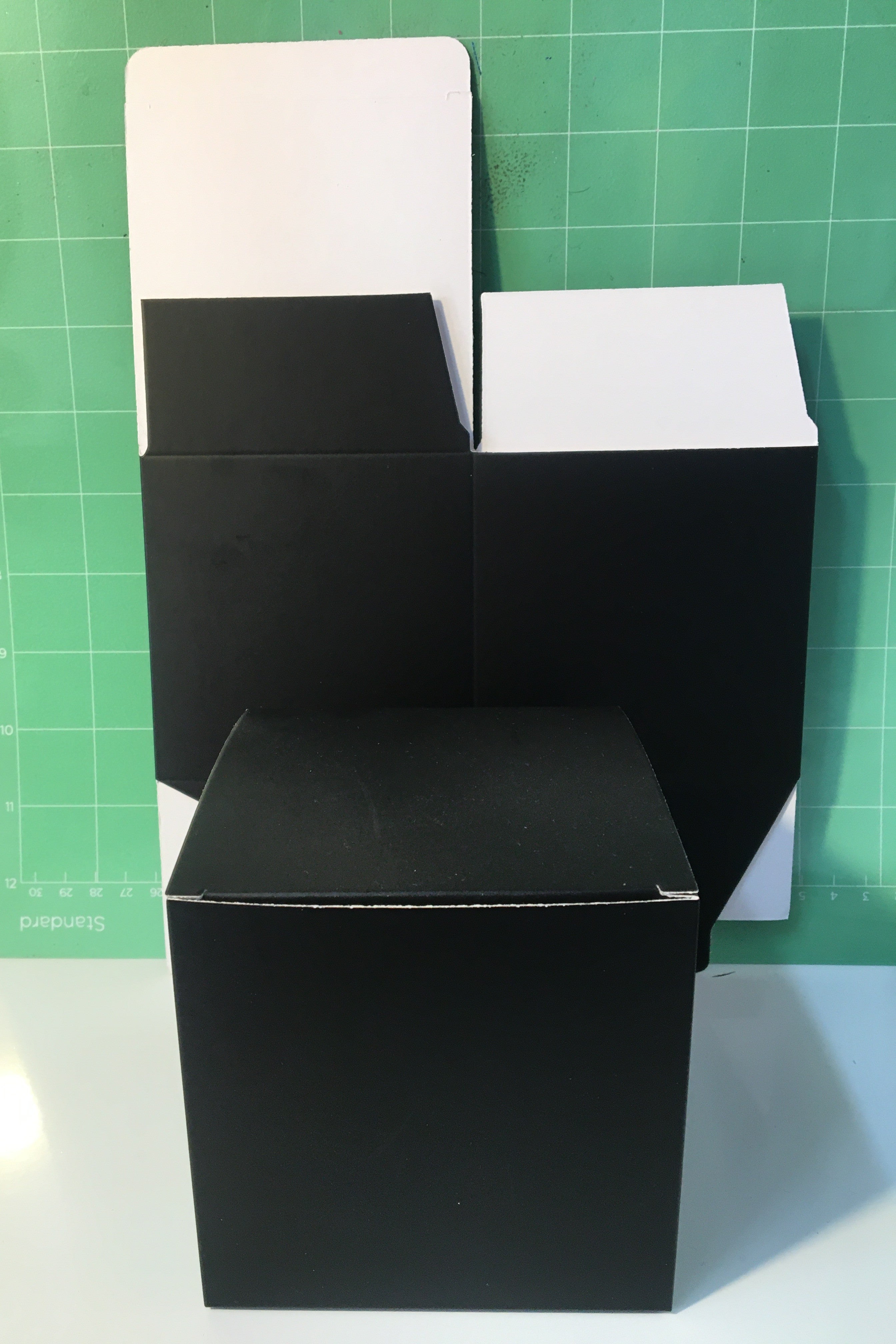 10cm Black Cardboard Gift Box – Folding Cube Packaging Boxes(2pcs)