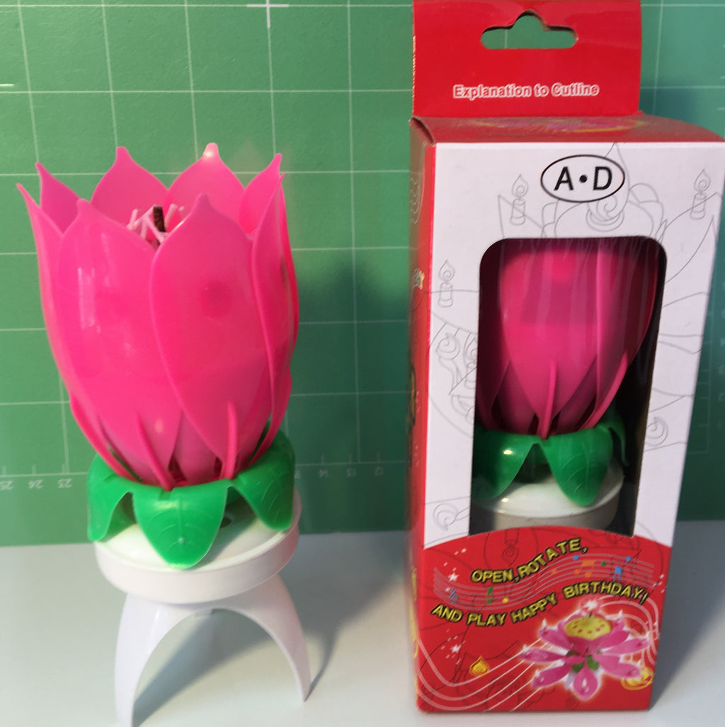 Musical Lotus Flower Birthday Candle – Magic Blooming Cake Candle with Happy Birthday Music