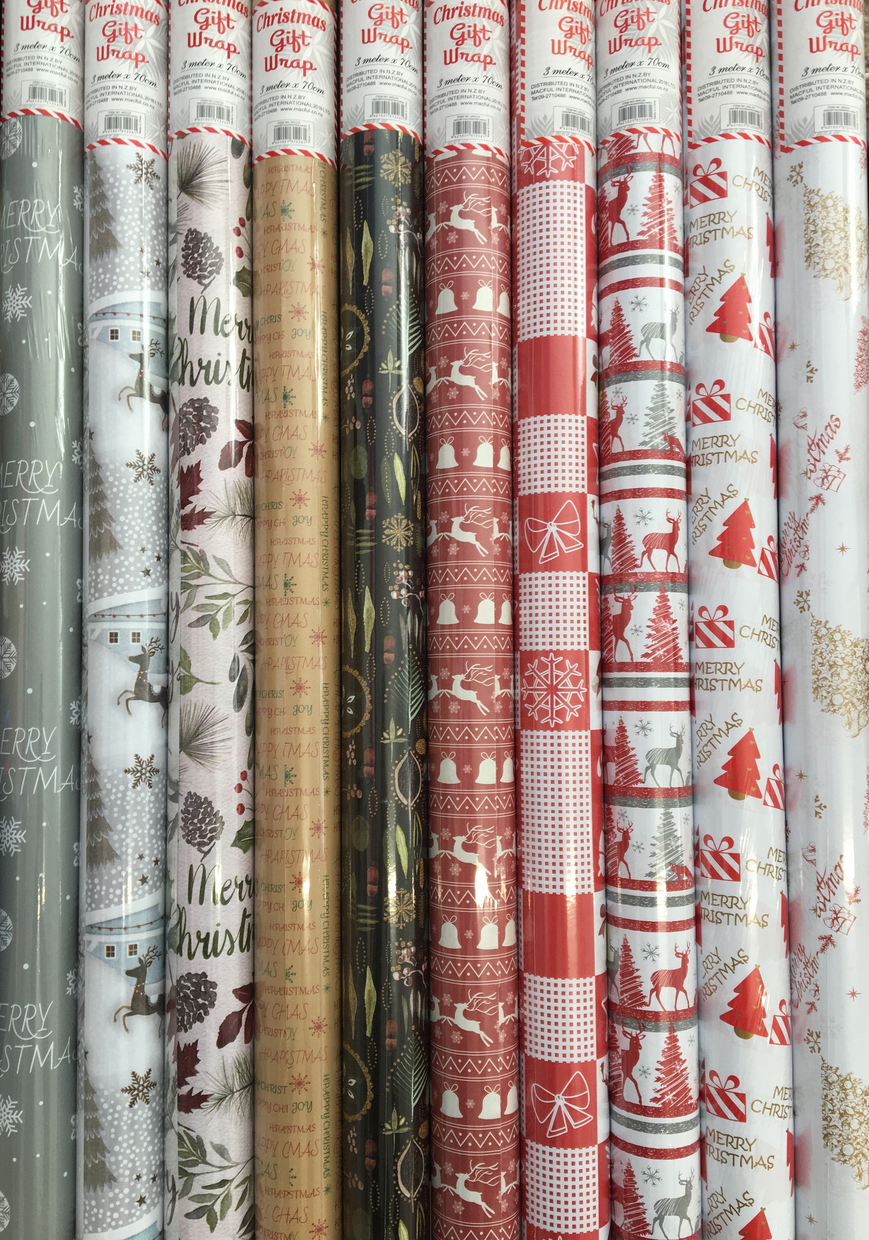 Christmas Wrapping Paper Rolls Set of 4 – 70cm x 3m Mixed Festive Gift Wrap Bundle for Holiday Presents