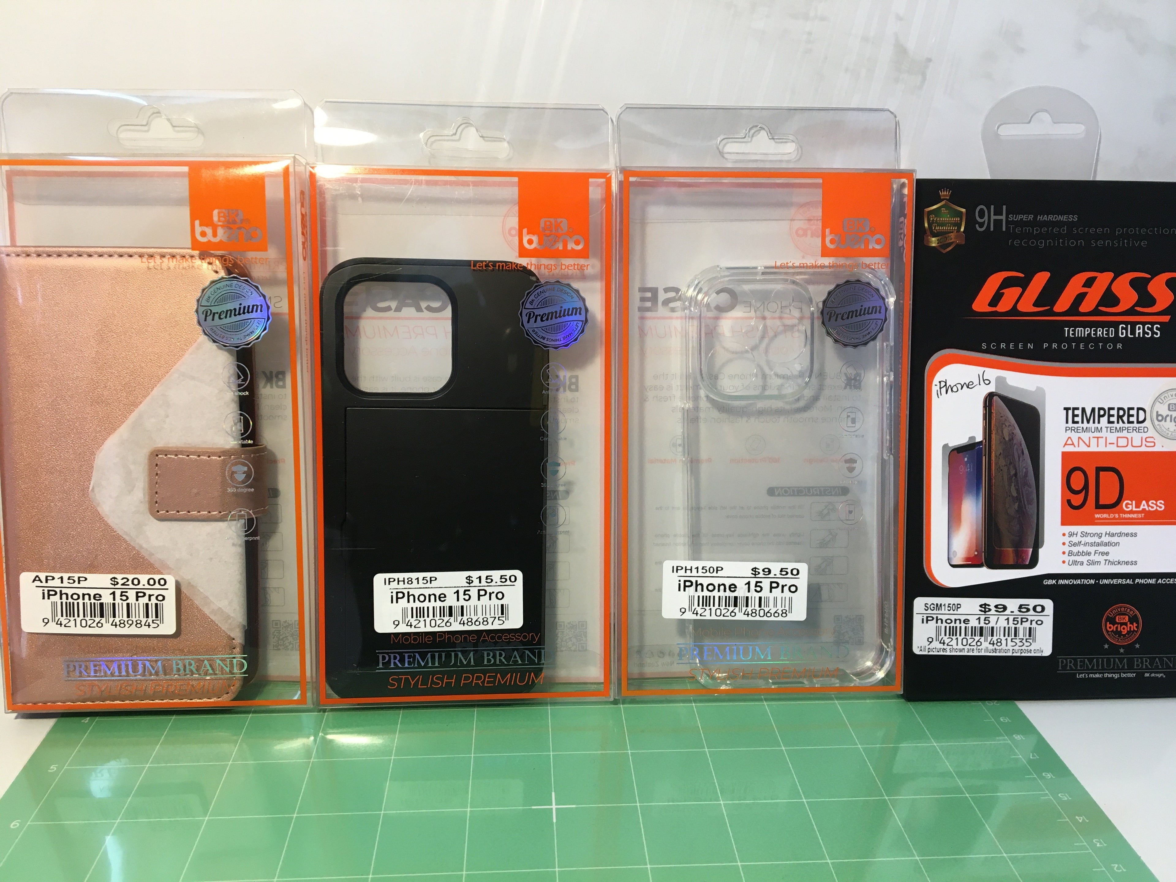 iPhone 15 Pro Phone Cases and Tempered Glass Screen Protector Combo Pack-DC20%