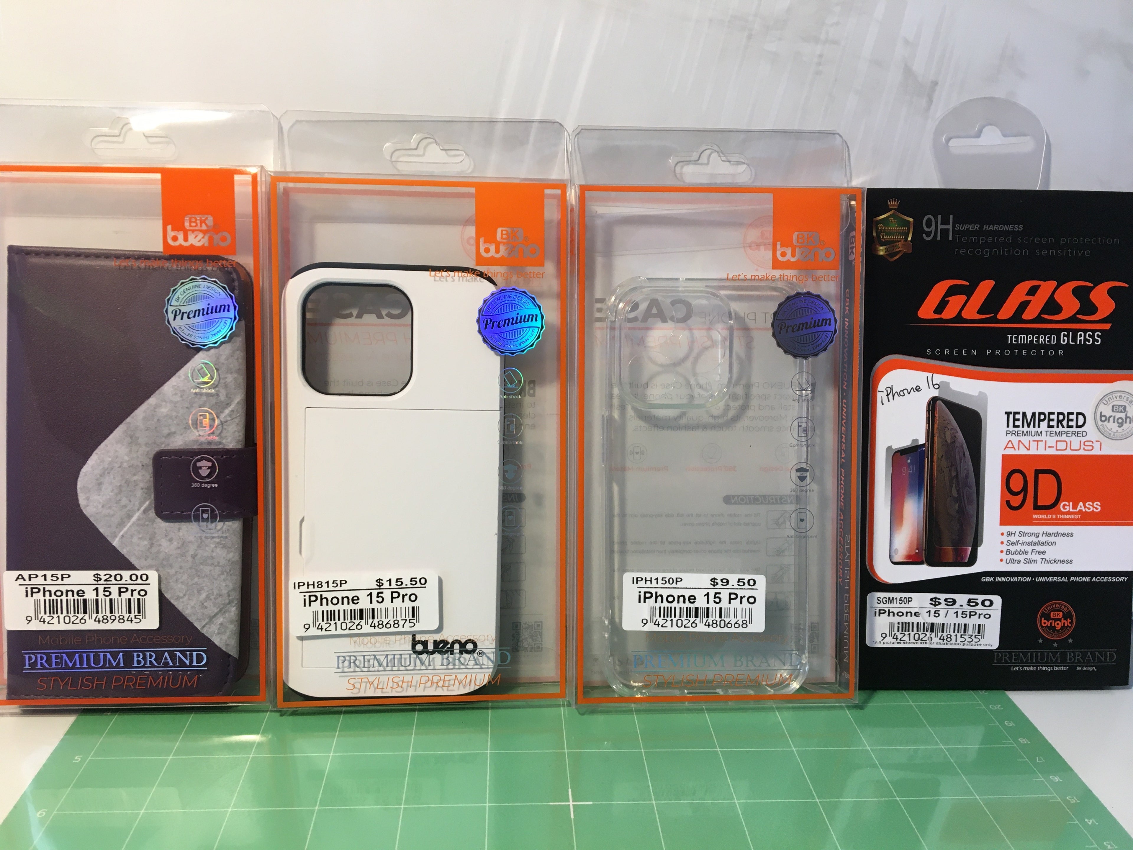 iPhone 15 Pro Phone Cases and Tempered Glass Screen Protector Combo Pack-DC20%