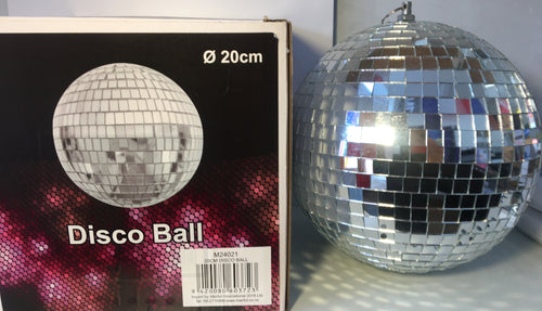 20cm Mirror Disco Ball | Silver Reflective Party Decoration for Weddings, Events & Dance Floors