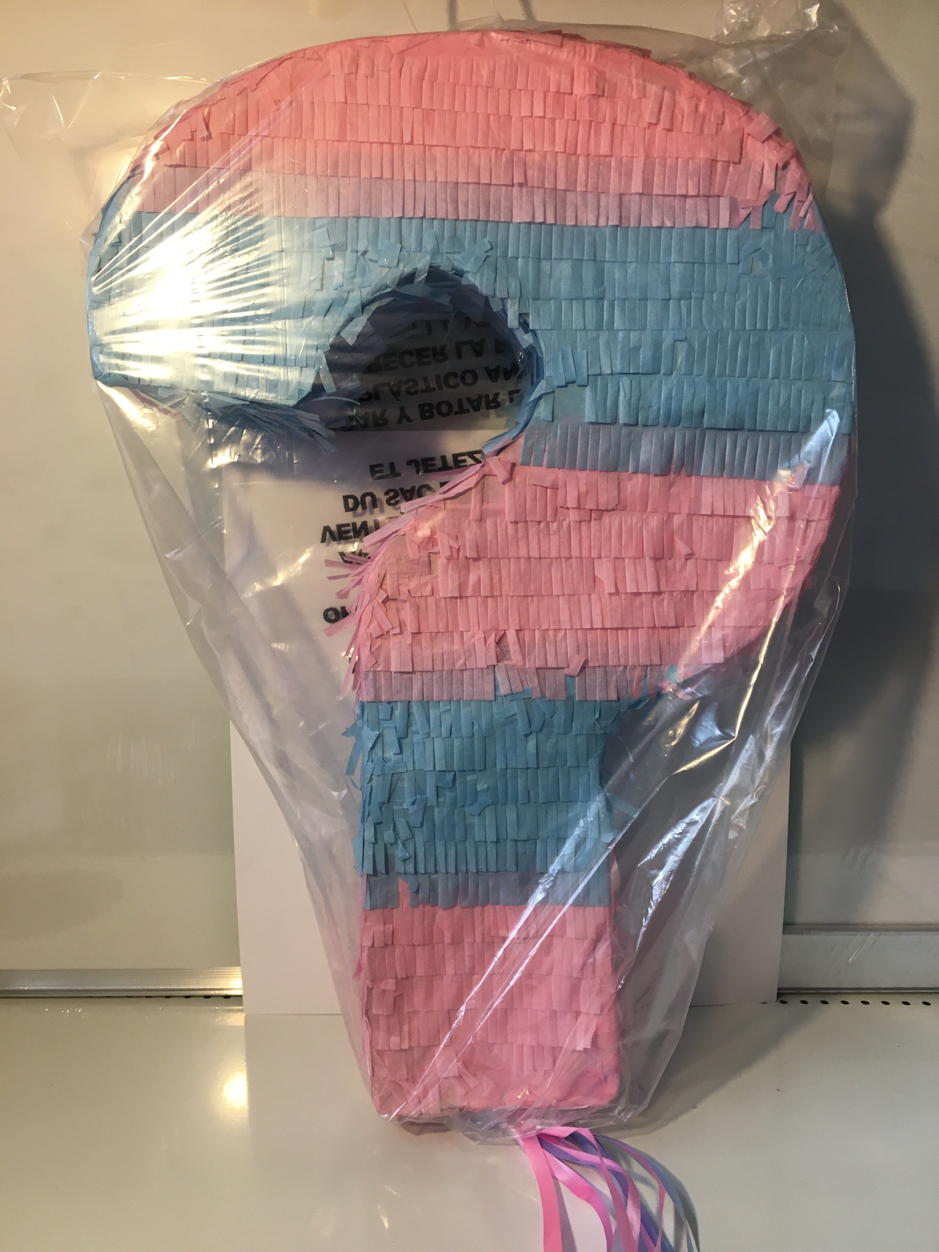 Pastel Question Mark Piñata 35cm x 50cm – Fillable Birthday Party Candy & Toy Piñata Decoration