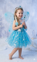 Deluxe Ice Princess Fairy Wings & Tutu Set for Toddlers - Silver Snowflake Costume - Includes Tiara, Wand & Braid Hairpiece (Fits 2-5 Years)
